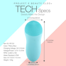 Load image into Gallery viewer, CLEO+ Sonic Facial Cleanser | Waterproof Silicon Deep Cleansing Exfoliating Brush USB Rechargeable Wireless Portable Face Cleanser Travel Lift Firm Skin Care Treatment Device Massager