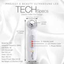 Load image into Gallery viewer, Facial & Eye Photon Ultrasonic Device | 3 Colors LED Red Blue Green Ultrasound Micro Vibration Facial Rejuvenation Skin Tightening Wrinkle Acne Spot Freckles Removal Toning Skin Care Beauty Home Use