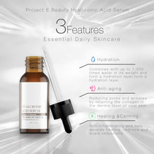Load image into Gallery viewer, Project E Beauty Hyaluronic Acid Serum | Vitamin C & Vitamin E Plumping Oil-Free Glowing Complexion Anti-Aging Lifting Wrinkles Finelines Hydrating Moisturizing for Skin Care Facial & Eyes 30ml 1oz