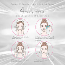 Load image into Gallery viewer, Project E Beauty Hyaluronic Acid Serum | Vitamin C & Vitamin E Plumping Oil-Free Glowing Complexion Anti-Aging Lifting Wrinkles Finelines Hydrating Moisturizing for Skin Care Facial & Eyes 30ml 1oz