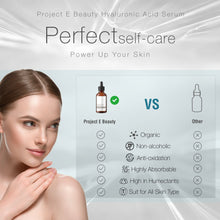 Load image into Gallery viewer, Project E Beauty Hyaluronic Acid Serum | Vitamin C & Vitamin E Plumping Oil-Free Glowing Complexion Anti-Aging Lifting Wrinkles Finelines Hydrating Moisturizing for Skin Care Facial & Eyes 30ml 1oz