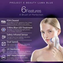Load image into Gallery viewer, Luma Blue | Acne Light Therapy Cleansing Brush 415nm Blue Photon LED 360° Rotation Reduce Inflammation Smooth Improving Sensitive Skin Calming Anti Bacteria Treatment Facial Device
