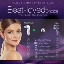 Load image into Gallery viewer, Luma Blue | Acne Light Therapy Cleansing Brush 415nm Blue Photon LED 360° Rotation Reduce Inflammation Smooth Improving Sensitive Skin Calming Anti Bacteria Treatment Facial Device
