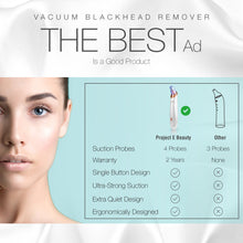 Load image into Gallery viewer, Vacuum+ Blackhead Removal Therapy | Ultrastrong Suction Facial Acne Whitehead Pimple Pore Nose Skin Peeling Shrink Pores Skin Tightening Extractor Cleanser Device USB Rechargeable 5 Treatment Heads
